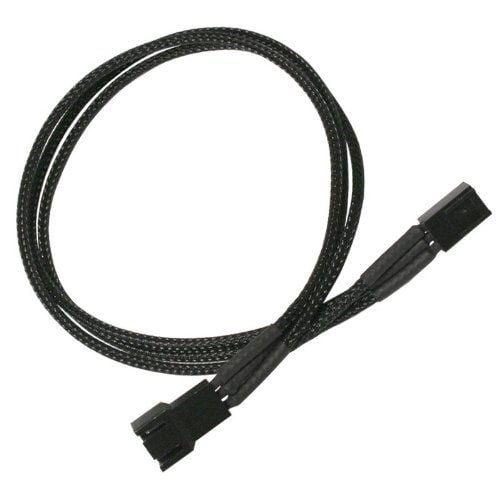 Nanoxia - Forlengelseskabel for viftestrømforsyning - 3 pin internstr (hann) til 3 pin internstr (hann) - 30 cm - svart