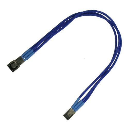 Nanoxia - Forlengelseskabel for viftestrømforsyning - 3-pins Molex (hunn) til 3-pins Molex (hann) - 30 cm - blå