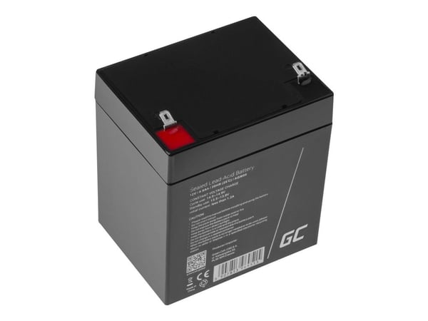 Green Cell AGM, 4 ah, 12 V, Auto, Huoltovapaa, Musta, 70 mm