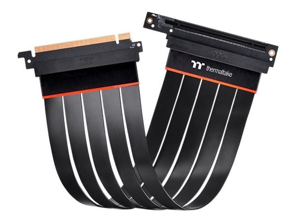 Thermaltake TT Premium PCI-E 4.0 Extender - PCI Express x16-kabel - 164 pin PCI Express (hann) til 164 pin PCI Express (hunn) vinklet - 30 cm - svart