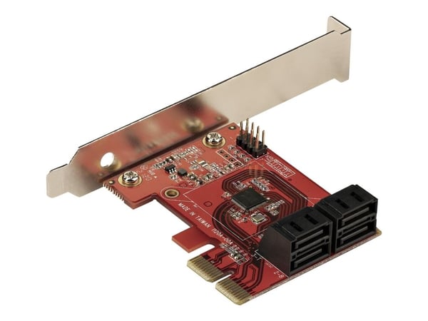 Startech SATA PCIe Card, 4 Port PCIe SATA Expansion card, 6Gbps SATA Card, Low/Full Profile, SATA Stacked Connectors, ASM1164 Non-Raid SATA Control...