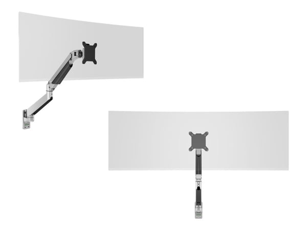 Multibrackets M VESA Gas Lift Arm Wall Single - Monteringssats (vridbar arm, väggfäste) - för LCD-display - aluminium - silver - skärmstorlek: 15"-32"