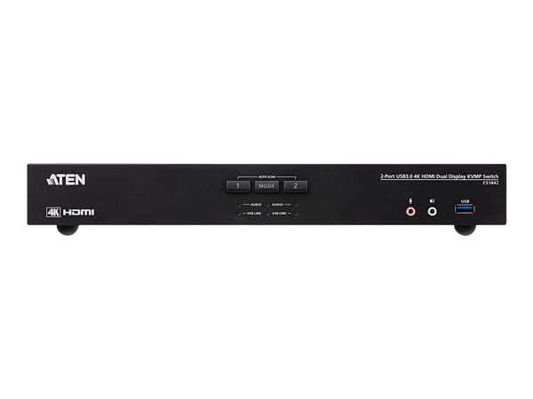 ATEN CS1842-AT-G, 4096 x 2160 pikseliä, 4K Ultra HD, 3,17 W, Musta