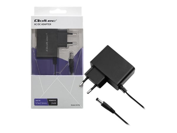 Qoltec 50792, Akkulaturi, Sisätila, 220 - 240 V, 50 - 60 Hz, 24 W, 24 V