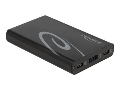 Delock - Strømadapter - AC 100-240 V - 60 watt - utgangskontakter: 3 - svart