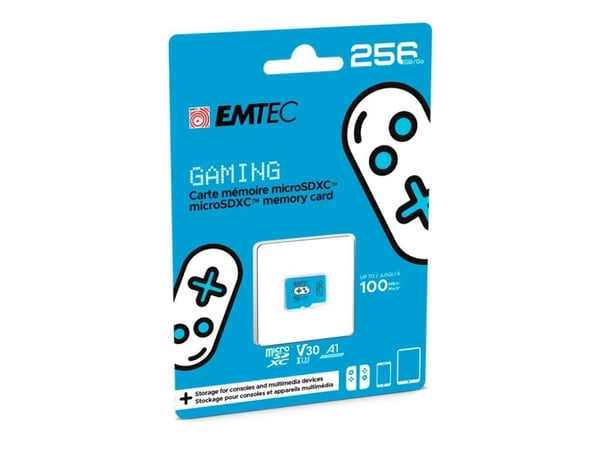 EMTEC Gaming - Flashminnekort - 256 GB - A1 / Video Class V30 / UHS-I U3 - microSDXC UHS-I - blå