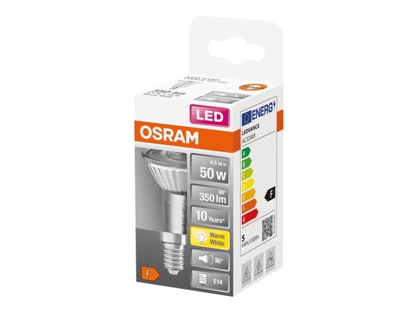 OSRAM LED STAR - LED-pære for søkelys - form: PAR16 - E14 - 4.5 W (ekvivalent 50 W) - klasse F - varmt hvitt lys - 2700 K