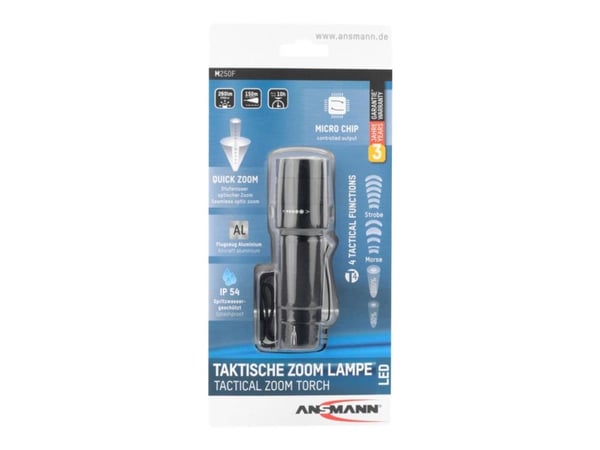 ANSMANN M250F - Lommelykt - LED - 3-modus - 5 W - svart