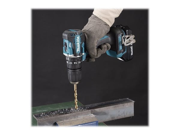 Makita DHP487RAJ - Hammerbor/driver - trådløs - 2 hastigheter - nøkkelfri borhylse 13 mm - 40 N·m - 2 batterier - 18 V