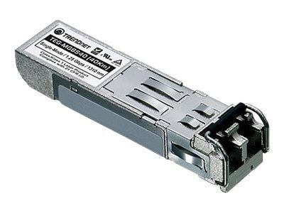 TRENDnet TEG MGBS40 - SFP (mini-GBIC) transceivermodul - 1GbE - 1000Base-LX - LC-enkeltmodus - opp til 40 km - 1310 nm - TAA-samsvar