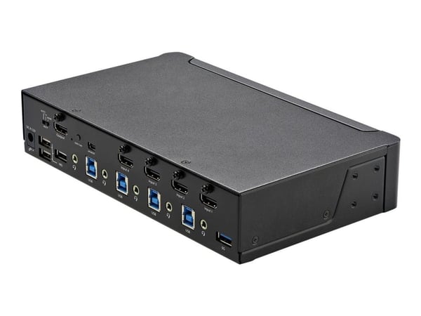Startech 4 Port HDMI KVM Switch, Single Monitor 4K 60Hz Ultra HD HDR, Desktop HDMI 2.0 KVM Switch with 2 Port USB 3.0 Hub (5Gbps) & 4x USB 2.0 HID ...