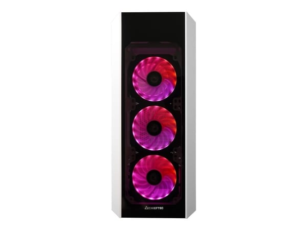 Chieftec SCORPION 3 - Tower - ATX - sidepanel med vindu (herdet glass) - ingen strømforsyning (ATX) - hvit - USB/lyd