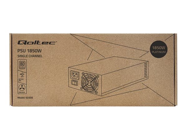 Qoltec Monolith 50350 - Strømforsyning (intern) - 80 PLUS Platinum - AC 180-240 V - 1850 watt - aktiv PFC - grå