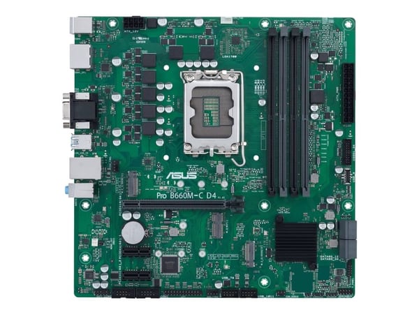 ASUS PRO B660M-C D4-CSM - Emolevy - micro-ATX - LGA1700-asennuspaikka - B660-piirisarja - USB-C Gen1, USB 3.2 Gen 1 - Gigabit LAN - sisäinen grafii...