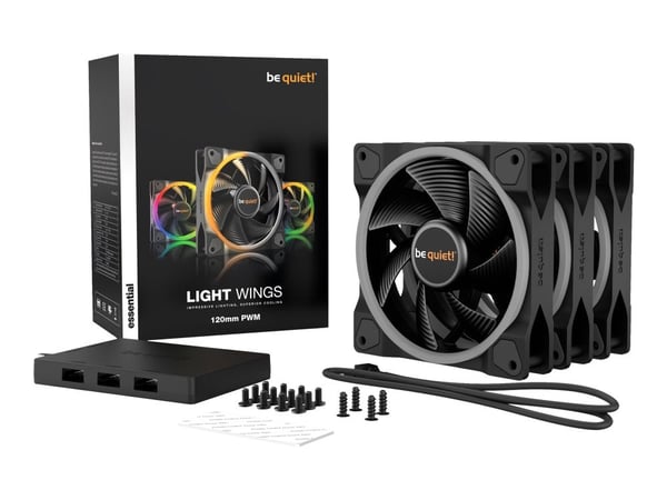 be quiet! Light Wings - Kabinettvifte - PWM - 120 mm - svart (en pakke 3)