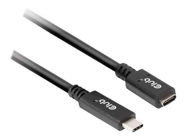 Club 3D CAC-1529 - USB-forlengelseskabel - 24 pin USB-C (hann) til 24 pin USB-C (hunn) - 20 V - 3 A - 2 m - toretnings, 4K 60Hz støtte