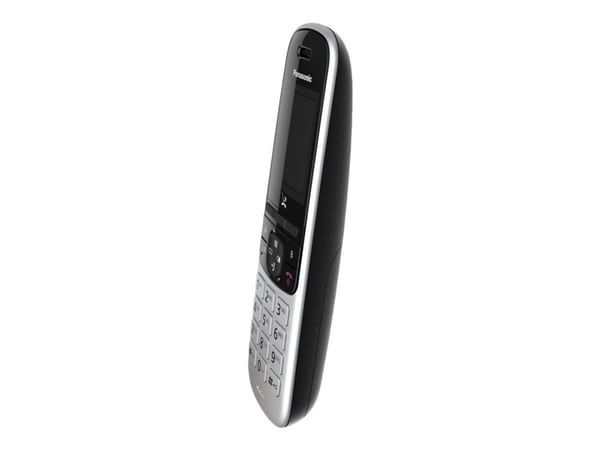 Panasonic KX-TGH720G - Trådløs telefon - svarersystem med anrops-ID/samtale venter - DECT\GAP - treveis anropskapasitet - svart, sølv