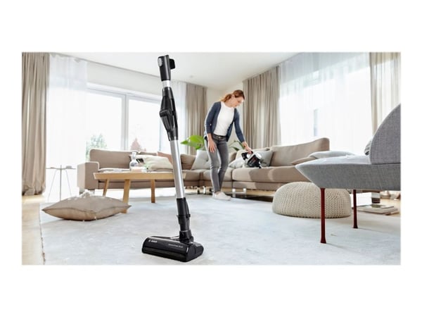 Bosch Unlimited 7 BSS711W - Støvsuger - pinne/håndholdt (2-i-1) - uten pose - uten kabel - hvit - 1 batteri, inkludert lader