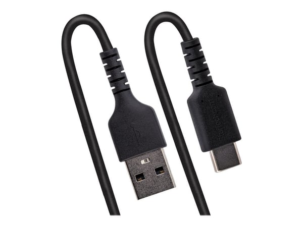StarTech 20in (50cm) USB A to C Charging Cable, Coiled Heavy Duty Fast Charge & Sync USB-C Cable, High Quality USB 2.0 A to Type-C, Rugged Aramid F...