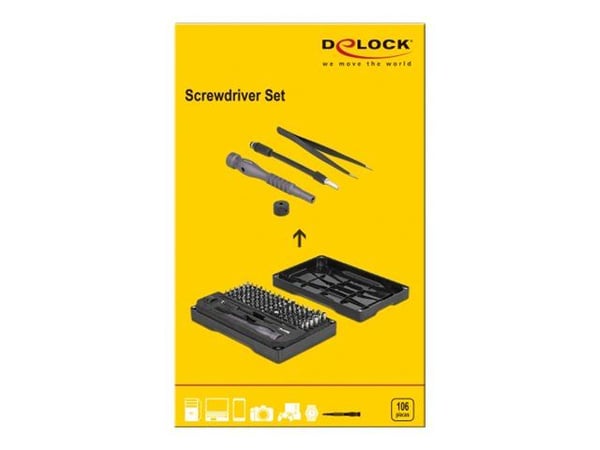 Delock - Precision screwdriver handle with bit and socket set - 106 deler - inn boks