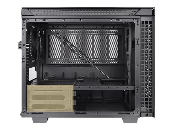 Thermaltake Divider 200 TG Air - Micro case - micro ATX - sidepanel med vindu (herdet glass) - ingen strømforsyning (PS/2) - svart - USB/lyd