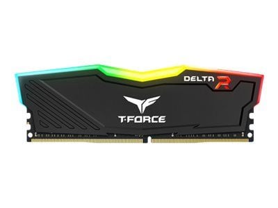 T-Force DELTA RGB - DDR4 - sett - 16 GB: 2 x 8 GB - DIMM 288-pin - 3600 MT/s / PC4-28800 - CL18 - 1.35 V - ikke-bufret - ikke-ECC - svart