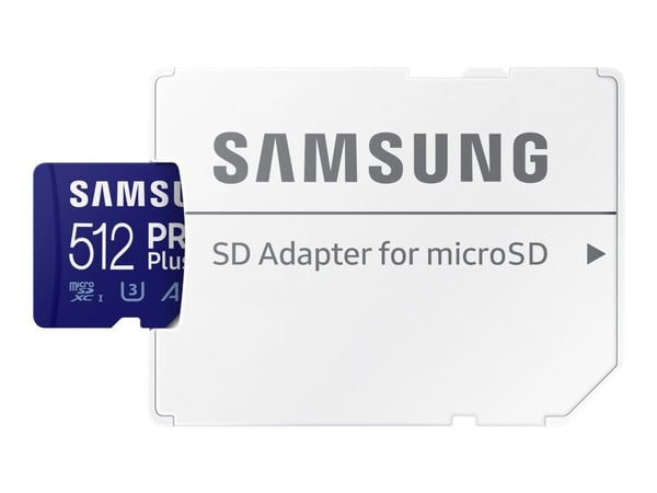 Samsung PRO Plus MB-MD512KA - Flashminnekort (microSDXC til SD-adapter inkludert) - 512 GB - A2 / Video Class V30 / UHS-I U3 / Class10 - microSDXC ...