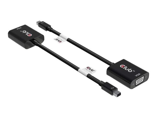 Club 3D CAC-2113 - Video adapter - Mini DisplayPort (hann) til HD-15 (VGA) (hunn) - DisplayPort 1.1a - 22.86 cm - 1080p-støtte, aktiv, 1920 x 1200 ...