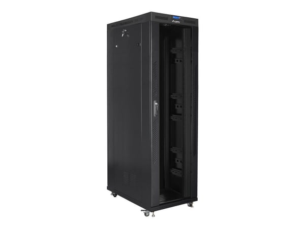 Lanberg - Rack skap - med display, 4 kjølevifter - svart, RAL 9004 - 42U - 19"