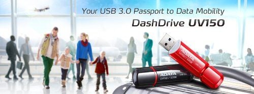 ADATA DashDrive UV150 - USB flash-enhet - 32 GB - USB 3.0 - svart