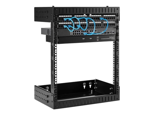 StarTech.com RK12WALLOA, Seinään asennettava laitekehikko, 12U, 90 kg, 14,6 kg, Musta