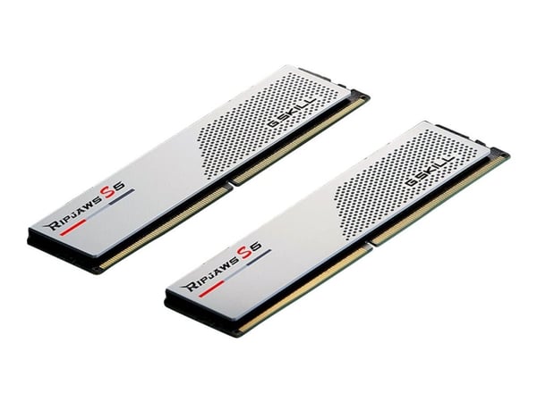 G.Skill Ripjaws S5 - DDR5 - sett - 32 GB: 2 x 16 GB - DIMM 288-pin - 5600 MT/s / PC5-44800 - CL36 - 1.2 V - ikke-bufret - ikke-ECC - matt hvit