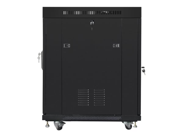 Lanberg - Rack skap - med 4 kjølevifter, display - svart, RAL 9004 - 15U - 19"