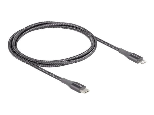 DeLOCK 86631, 1 m, Lightning, USB A, Uros, Uros, Harmaa