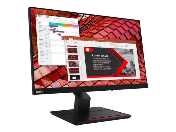 Lenovo ThinkVision T24t-20 - LED-skjerm - 24" (23.8" synlig) - berøringsskjerm - 1920 x 1080 Full HD (1080p) @ 60 Hz - IPS - 300 cd/m² - 1000:1 - 4...