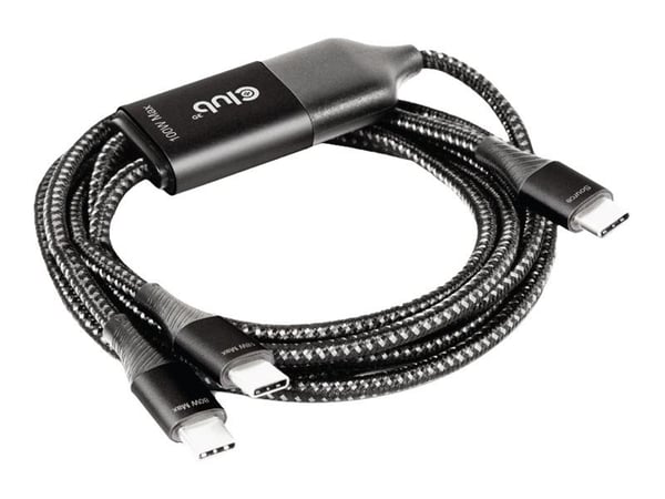 Club 3D - USB-kabel - 24 pin USB-C (hann) til 24 pin USB-C (hann) - 1.83 m - USB Power Delivery (100 W), støtte for Power Delivery 3.0, støtte for ...
