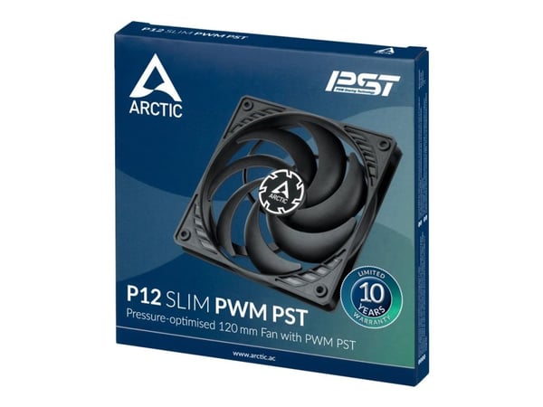 ARCTIC P12 Slim PWM PST - Insert tuulettimella - 120 mm - musta