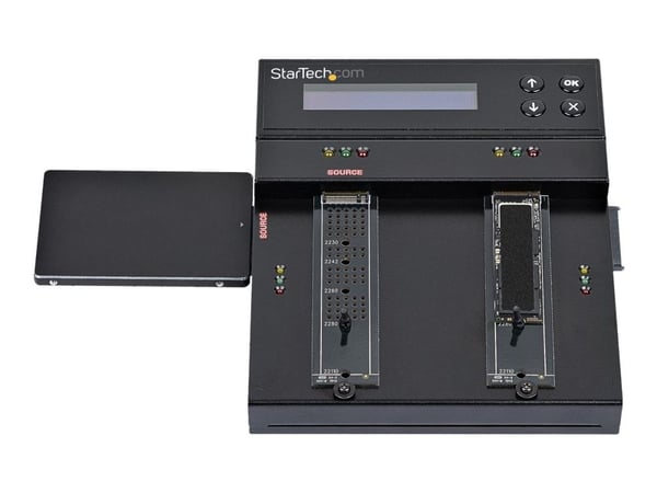 StarTech.com Fristående M.2 SATA och M.2 NVMe duplicerings- och raderingsenhet - HDD/SSD klonings-/rensningsenhet för M.2 PCIe AHCI/NVMe, M.2 SATA,...
