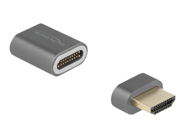 Delock - HDMI-adapter - HDMI hann avtakbar og magnetisk til HDMI hann - antrasitt - 8 K 60 Hz (7680 x 4320) støtte