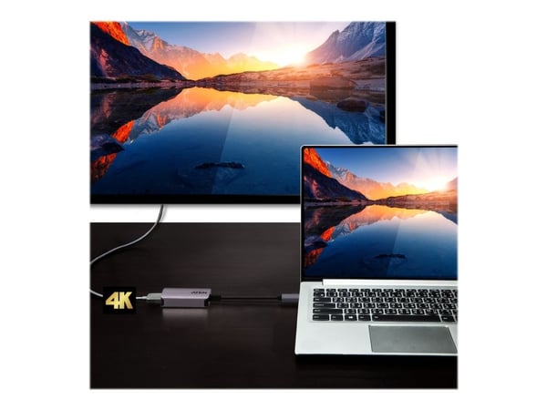 ATEN UC3008A1 - Video/audio-adapter - USB-C (hann) til HDMI (hunn) - USB 3.2 Gen 1 / Thunderbolt 3 / DisplayPort (Alt Mode) - 15.4 cm - 4 K 60 Hz (...