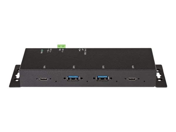 Startech 4 Port USB C Hub 10Gbps, Metal Industrial USB-C Hub, 2x USB-C & 2x USB-A, ESD Surge Protection, USB-C or USB-A Host, Self-Powered, Mountab...
