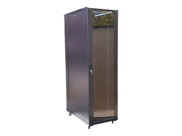 Extralink - Rack skap - står på gulv - svart - 42U - 19"