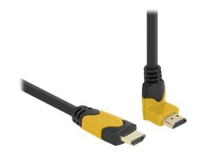 Delock - Høyhastighets - HDMI-kabel - HDMI-han rett til HDMI-hann vinklet oppover - 1 m - Svart - Dolby DTS-HD Master Audio-støtte, Dolby TrueHD-st...