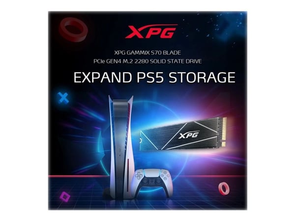 XPG GAMMIX S70 Blade - SSD - 1 TB - intern - M.2 2280 - PCIe 4.0 x4 (NVMe) - 256-bit AES - integrert kjøle