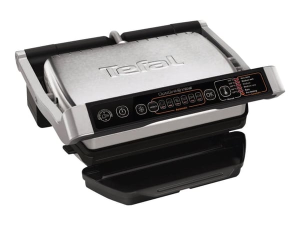 Tefal OptiGrill+ GC706D34 - Grill - elektrisk - 600 kvadratcentimeter - rustfritt stål / svart