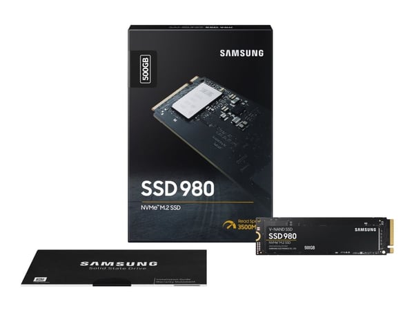Samsung 980 MZ-V8V500BW - Solid State Drive - krypteret - 500 GB - intern - M.2 2280 - PCI Express 3.0 x4 (NVMe) - 256-bit AES - TCG Opal Encryption