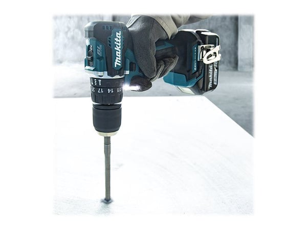 Makita DHP487RAJ - Hammerbor/driver - trådløs - 2 hastigheter - nøkkelfri borhylse 13 mm - 40 N·m - 2 batterier - 18 V
