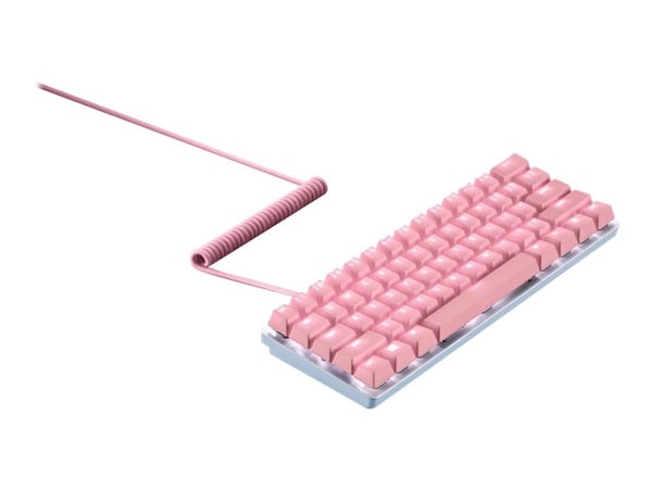 Razer - Keycover-setti - kvartsi vaaleanpunainen - yhteensopivalla kierretyllä kaapelilla varustettuna