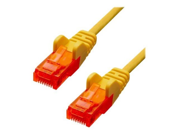 ProXtend - Koblingskabel - RJ-45 (hann) til RJ-45 (hann) - 15 m - 5 mm - UTP - CAT 6 - IEEE 802.3af - med støvel, uten hindringer, flertrådet - gul
