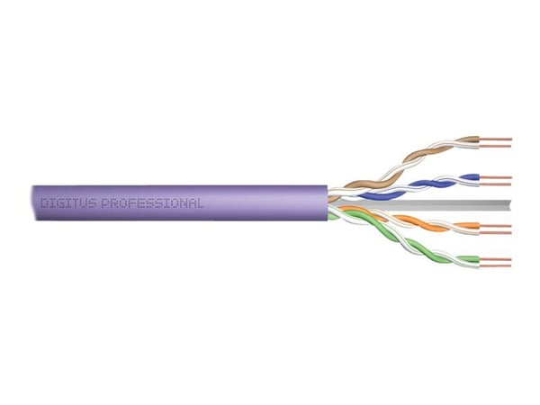 DIGITUS Professional - Bulkkabel - 6.3 mm - UTP - simplex - CAT 6 - IEEE 802.5/IEEE 802.3 - halogenfri, stigare, fast, campus - lila, RAL 4005